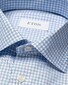 Eton Signature Twill Cutaway Collar Check Pattern Overhemd Licht Blauw