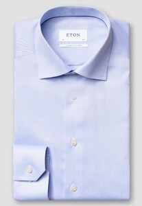 Eton Signature Twill Cutaway Collar Extra Long Sleeve Overhemd Licht Blauw