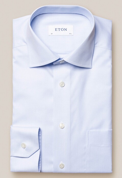 Eton Signature Twill Cutaway Shirt Light Blue