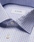 Eton Signature Twill Fine Check Organic Cotton Overhemd Roze-Blauw