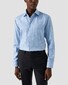 Eton Signature Twill Fine Check Organic Cotton Shirt Light Blue-Blue