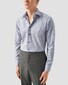 Eton Signature Twill Fine Striped Cotton Overhemd Donker Blauw