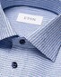 Eton Signature Twill Fine Three Color Houndstooth Shirt Blue