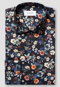 Eton Signature Twill Floral Fantasy Pattern Overhemd Navy-Multi