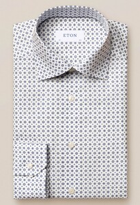 Eton Signature Twill Medallion Pattern Overhemd Blauw