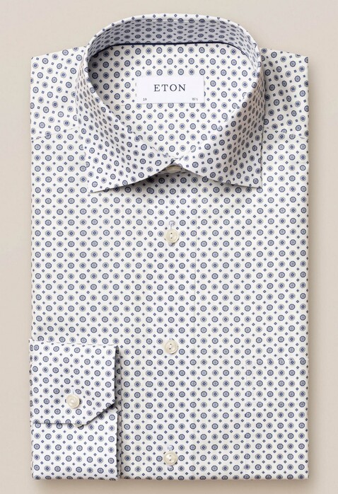 Eton Signature Twill Medallion Shirt Blue