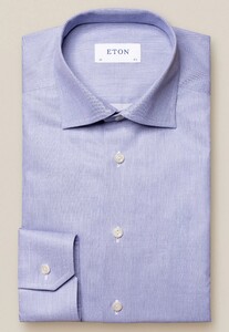 Eton Signature Twill Melange Overhemd Midden Blauw