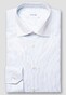 Eton Signature Twill Organic Cotton Duo Stripe White Collar Overhemd Licht Blauw