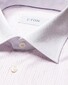 Eton Signature Twill Organic Cotton Duo Stripe White Collar Overhemd Licht Roze