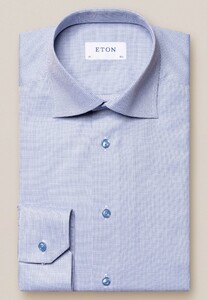 Eton Signature Twill Pin Dot Overhemd Blauw