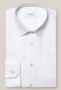 Eton Signature Twill Semi Solid Overhemd Wit