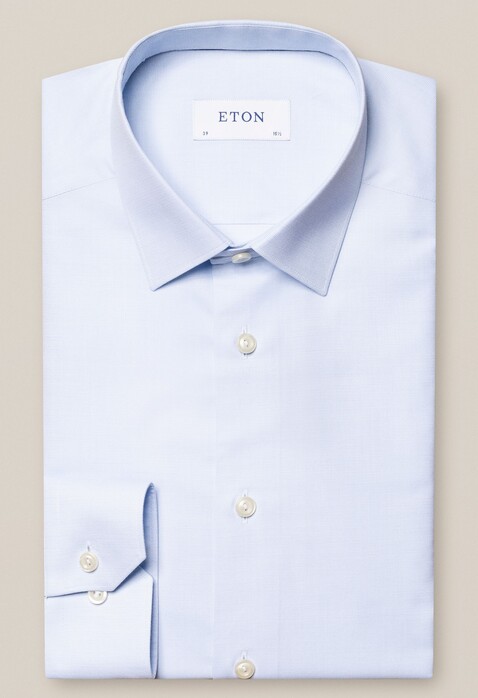 Eton Signature Twill Semi Solid Shirt Light Blue