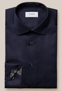 Eton Signature Twill Subtle Fine Texture Overhemd Navy
