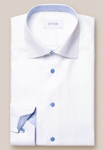 Eton Signature Twill Subtle Herringbone Shirt White