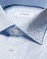 Eton Signature Twill Subtle Texture Fine Stripe Overhemd Licht Blauw