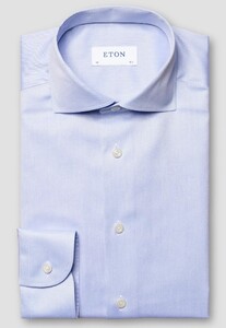 Eton Signature Twill Uni Color Extra Long Staple Cotton Shirt Light Blue