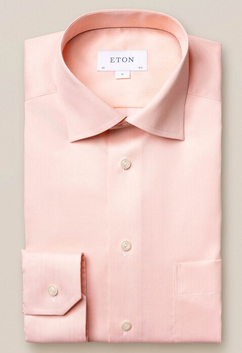 Eton Signature Twill Uni Cutaway Overhemd Licht Oranje