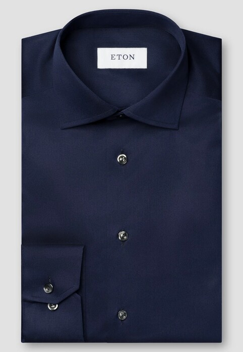 Eton Signature Twill Uni Cutaway Overhemd Navy