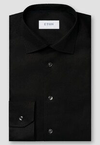 Eton Signature Twill Uni Cutaway Overhemd Zwart