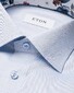Eton Signature Twill Uni Floral Contrast Details Overhemd Licht Blauw