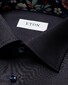 Eton Signature Twill Uni Floral Contrast Details Overhemd Navy