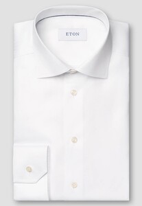 Eton Signature Twill Uni Super Slim Cutaway Collar Overhemd Wit