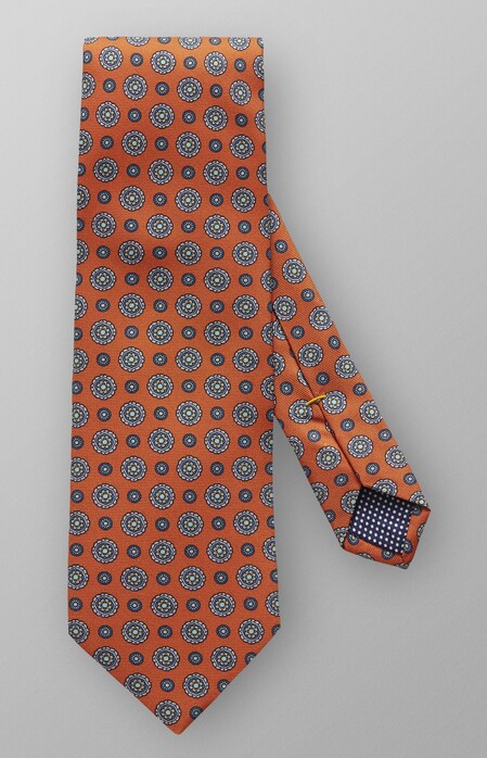 Eton Silk Circle Detail Tie Fine Orange