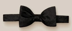 Eton Silk Floral Weave Self Tied Strikje Zwart