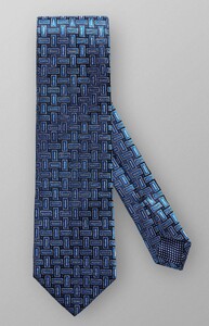 Eton Silk Geometric Pattern Das Blauw