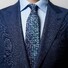 Eton Silk Geometric Pattern Tie Blue