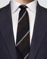 Eton Silk Grenadine Diagonal Stripe Tie Dark Brown Melange