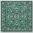 Eton Silk Large Scale Medallion Pattern Pocket Square Green