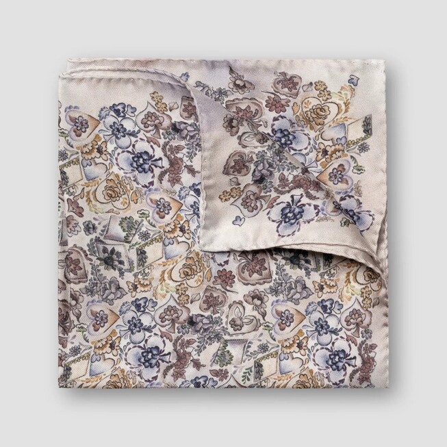 Eton Silk Multi Floral Fantasy Pochet Multicolor