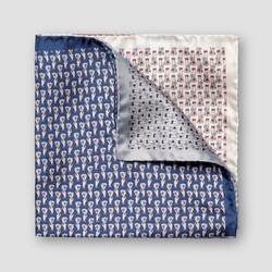 Eton Silk Multi Sided Playing Card Motif Pochet Blauw-Multi