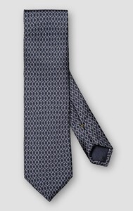 Eton Silk Twill Intertwined Geometric Pattern Das Donker Blauw