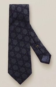 Eton Silk Wool Blend Floral Pattern Tie Navy