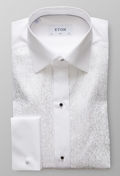 Eton Silver Print Evening Shirt White