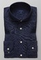 Eton Slim Cotton Silk Overhemd Donker Blauw Melange