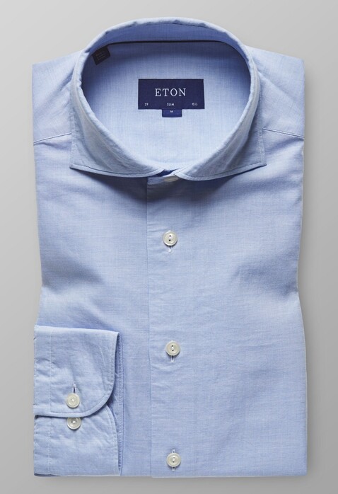 Eton Slim Cotton Silk Overhemd Sky Blue