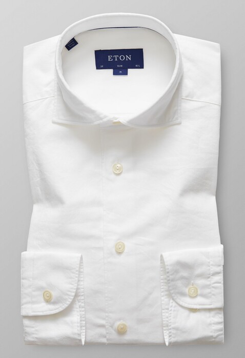 Eton Slim Cotton Silk Overhemd Wit
