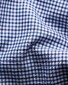 Eton Slim Cutaway Fine Twill Cotton Duo Color Check Overhemd Donker Blauw