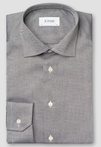 Eton Slim Cutaway Pinpoint Oxford Shirt Black