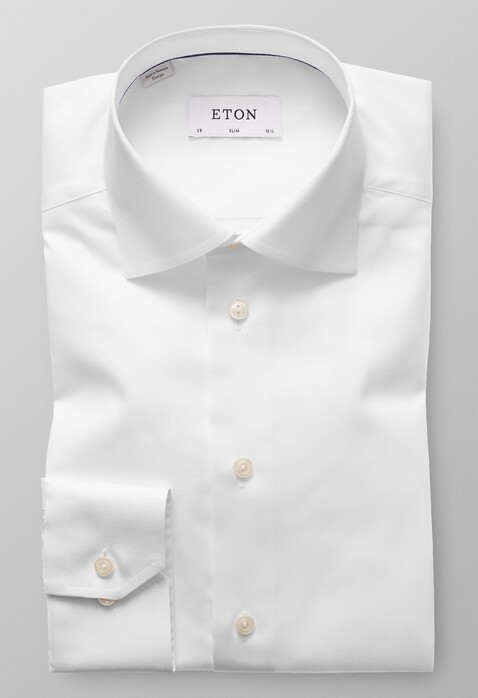 Eton Slim Cutaway Signature Twill Overhemd Wit