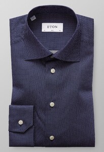 Eton Slim Fit Micro Dot Overhemd Donker Blauw