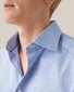 Eton Slim Geometric Print Fine Piqué Overhemd Licht Blauw