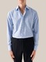 Eton Slim Geometric Print Fine Piqué Shirt Light Blue
