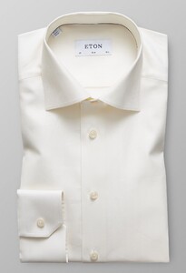 Eton Slim Herringbone Twill Overhemd Gebroken Wit