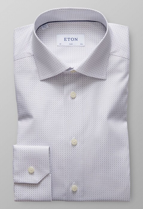 Eton Slim Micro Pattern Cutaway Shirt Grey