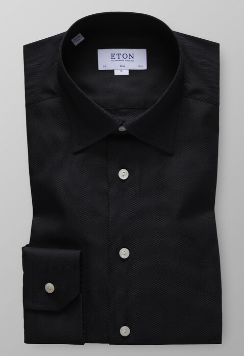 Eton Slim Oxford Button Under Overhemd Licht Grijs Melange
