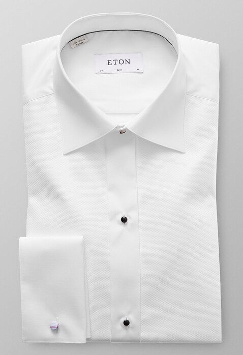 Roest dubbellaag Middellandse Zee Eton Slim Piqué Black Tie Shirt Overhemd in kleur Wit | Jan Rozing  Mannenmode